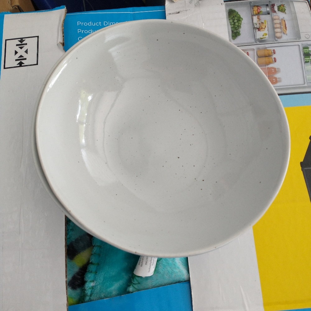 West Elm White Pottery Bowls (4)